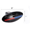 Oval American Flag Black Metal Hitch Cover for Ford with