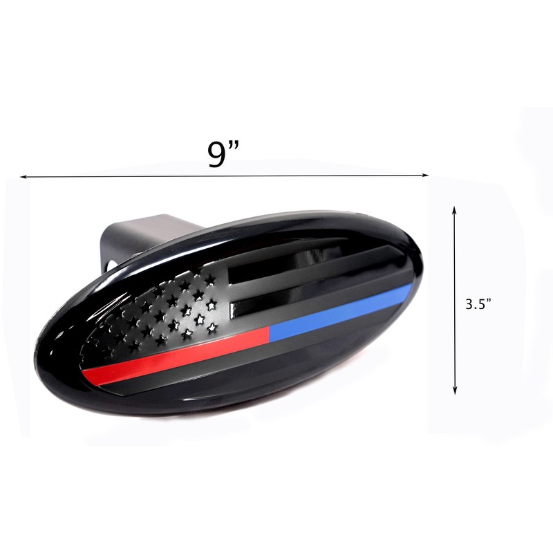 Oval American Flag Black Metal Hitch Cover for Ford with