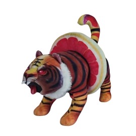 SereneSage Tung Shark Plush, Funny Meme Doll, Soft Stuffed Animal for Kids & Fans, Viral Brainrot Gift for Boys & Girls (GrapefruitTiger)