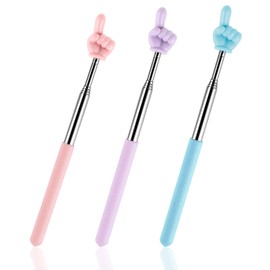DIVINA VITAE 3 Pcs Telescopic Teachers Pointer Mini Retractable Teacher Pointer Stick Extendable Hand Pointer Finger Pointer Stick for Teacher Classroom Teacher Aids (Blue Pink Purple)