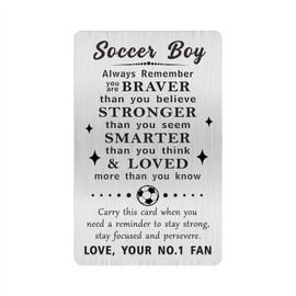 Alotozo Soccer Gifts for Boys - Motivational Soccer Boy Card - Sports Wallet Card for Boys - Soccers Christmas Birthday Gifts