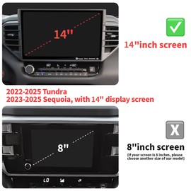 Polodunn Knob Cover Accessories for Toyota Tundra 2022-2025 & Sequoia 2023-2025, 5pcs Aluminum Alloy Trim Set (Black, 14-inch Display Screen)