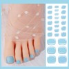 XEAOHESY 26pcs Semi Cured Gel Toe Nail Strips, Pedicure Nail