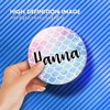 1 x Round Coaster - Name Hanna Mermaid Scales Fish