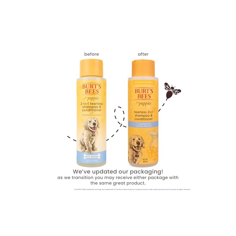 Burts Bee 2in1 Tearless Puppy Shampoo, 16-Ounce