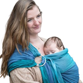 Hoppediz Ring-Sling Baby Sling from Birth, 100% Cotton Tested for Harmful Substances, Bilbao Design