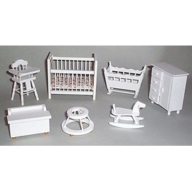 STREETS AHEAD 1/12th Scale Dolls House Nursery Set in White
