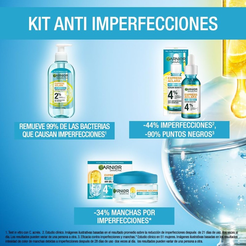 Kit Garnier rutina anti-Imperfecciones con Ácido Salicílico en 3 Pasos