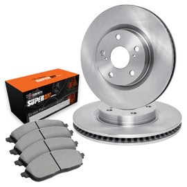 R1 Concepts Front Brakes and Rotors Kit |Front Brake Pads| Brake Rotors and Pads| Super Duty Brake Pads and Rotors|fits 1985-1997 Dodge B150, B1500, B250, D100, D150, Ramcharger