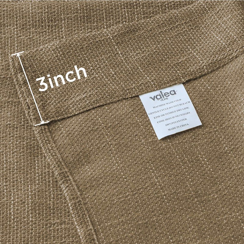 Valea Home Burlap Tier Curtains for Kitchen Rustic Tan Rod