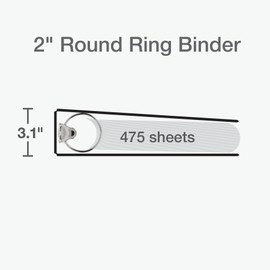 Cardinal 3 Ring Binders, 2 Inch, Round Rings, Holds 475 Sheets, ClearVue Presentation View, Non-Stick, Assorted Autumn Colors, 4 Pack (1002481)