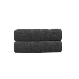 Premium Cotton - Grey Hand Towels 100% Soft Ring Spun Cotton 50 x 85 cm Hotel Quality Thick Absorbent (Charcoal Grey, 2)