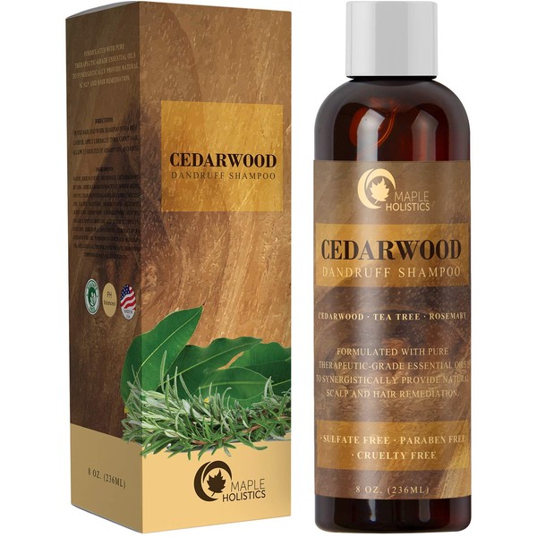 Cleansing Shampoo for Dry Scalp Care - Cedarwood and Rosemary Shampoo for Men and Flaky Scalp Moisturizer with Tea Tree Oil for Oily Scalp - Deep Clarifying Shampoo for Build Up with Rosemary Oil