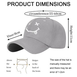YKDLLF Baseball Cap for Birthday Gifts for Men Unisex Streetwear Baseball Cap for Men Women Stylish Cap for Everyday Holiday Must Have Baseball Cap, gray, 58