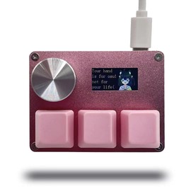 BTXETUEL SayoDevice O3C OSU Keyboard Rapid Trigger Hall Switches Magnetic Linear Switches Keyboard with Knob and Screen,Copy Paste,Shotcut,Macro Hotswap Mini Keypad.… (Pink)