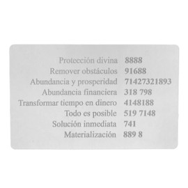 Tarjeta de la Abundancia - Secuencias Numericas Grabovoi - Activador de Abundancia - Tecnica de Grigori Grabovoi - Elegantia Jewelry (1 Tarjetas Grabovoi)