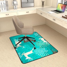 Heavy Duty Office Chair Mat for Carpet and Hardwood Floor Bohemian Desk Chair Mat Rug 36'' x 48'' Jacquard Woven Surface Floor mats for Office