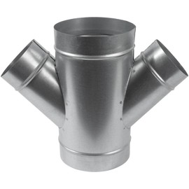 6" Inch to 4" inch Branches W-Shape Ducting Splitter - 45 Degree Galvanized Steel 4-Way Dust Collection Fitting - Branches for Exhaust Fan - Ducting Adapter - Duct Hose Connector