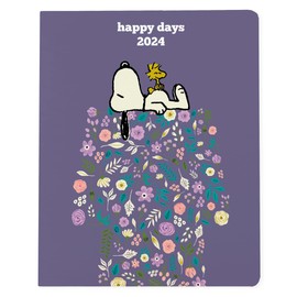 Peanuts Floral | 2024 8 x 10 Inch 18 Months Desk Planner | July 2023 - December 2024 | At a Glance | Graphique de France | Planning Stationery