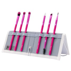 MODA Beautiful Eyes Pink 7pc Makeup Brush Kit – Travel Eye Brush Set in Portable Flip Case