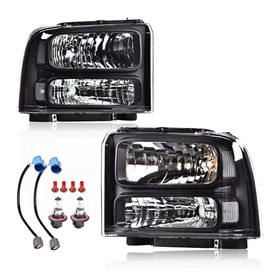 CNNELL Headlights Assembly Compatible with Ford Super Duty F250 F350 Truck Excursion Conversion 1999-2004 Headlights Lamp Clear lens