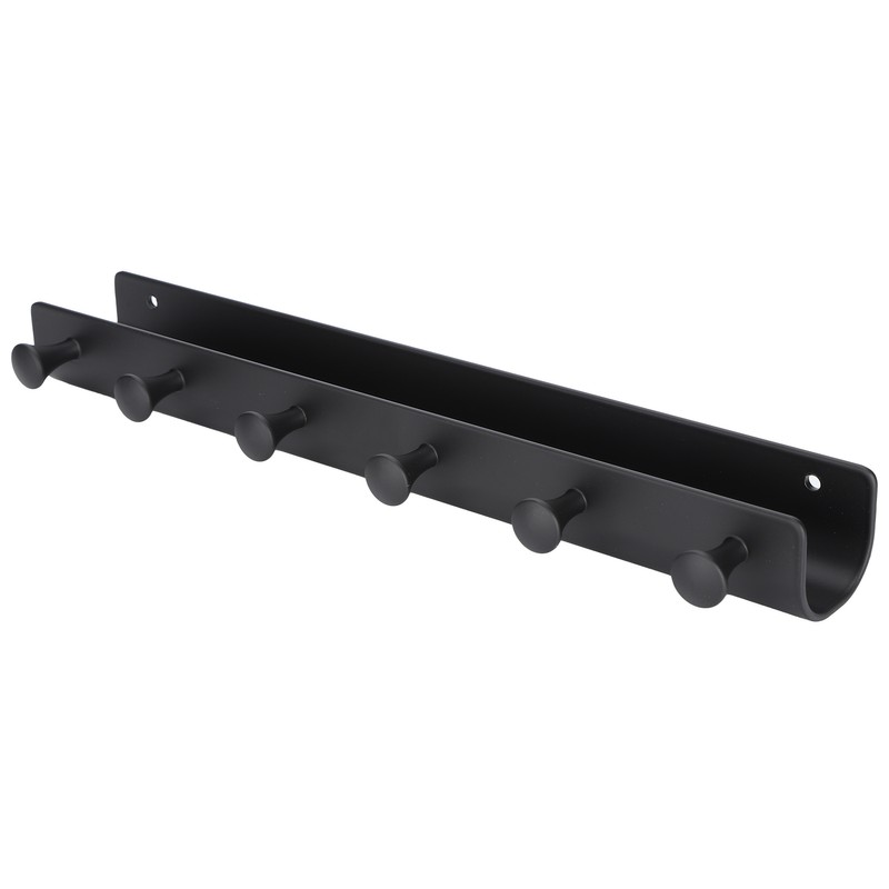 Wall Mounted Hook Space Aluminum Wall Clothes Pegs with 6