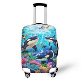 Dremagia Killer Whale Luggage Cover Elastic Universal Luggage Covers for Suitcase Fit 30-32 Inch Zip Closure Suitcase Cover Protector for Travel Business Anti-Scratch Baggage Covers Case