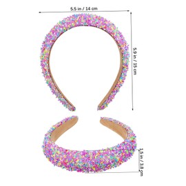 Ipetboom 2 Pcs Wide Padded Headbands for Women Comfortable Non Slip Hair Accessories Purple for Holiday Events Everyday Fashion