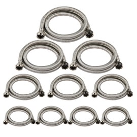 10-Pack HeSun 5 Ft Washing Machine Hose, 3/4" FHT Stainless Steel Washer Hose, for Hot and Cold Water Supply Lines (5 Ft)(HOSE005-10)