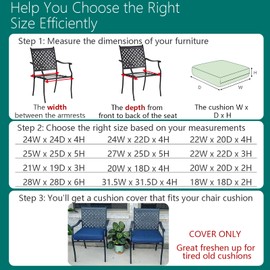 FLYMEI Patio Cushion Covers 25x25x5 Waterproof Outdoor Cushion Cover Replacement 4Packs Outdoor Seat Cushion Slipcover for Rattan Chair Sofa, Blue