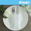 KMAKII Disposable White Paper Dinner Napkins with Built-in Flatware Pocket