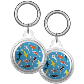 XtremePads Case, Compatible with Apple Airtags Finder - Protective Soft TPU Keychain Cover, for Pets, Bags, Keys (Koi Fish Carp Fishes)