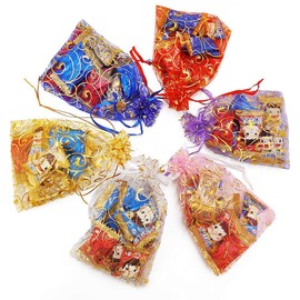 Stratalife Organza Bags 4x6 Mesh Bags with Drawstring Small Size Sheer Jewelry Pouches Wedding Return Sachet Gift Bulk 100PCS (Mixed Eyelash 4x6)