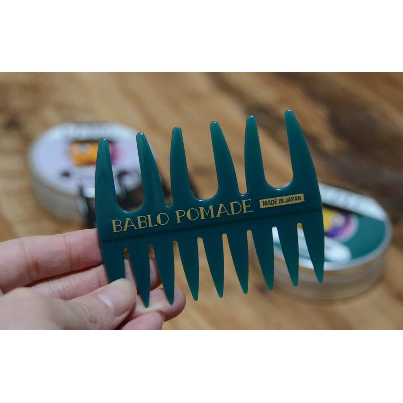 BABLO POMADE Mesh Comb, Mens, Black and Green, 2 Piece
