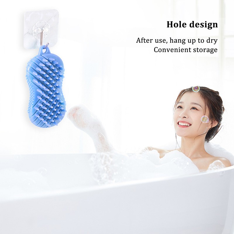 Silicone Bath Brush Men Women Soft Double Sided Exfoliating Massage