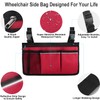 Wheelchair Side Organizer Storage Bag Armrest Pouch with Cup Holder