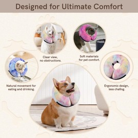 Sychien Inflatable Dog Collar, Potective Recovery E Collar for Dogs and Cats, Soft Pet Cone Collar for Small Medium Large Dogs and Cats