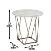 Steve Silver Rowyn Engineered Wood/Faux Marble Top End Table in