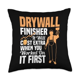 Drywall Finisher Tools Repair Kit Plasterboard Installer Throw Pillow