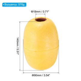 PATIKIL 5.51" x 3.54" Rope Float Buoy, 570g Deep Water Floats Rope Float Buoy Great for Trail Markers Dock Floats Kayak Boats Swimming Pool, Yellow