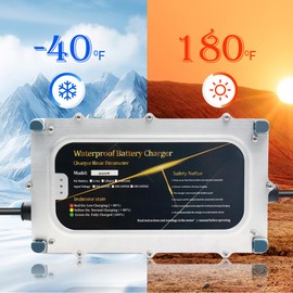 Abakoo 48V 10A Battery Charger for Club Car Golf Cart, with 3 Pin Round Plug, IP67 Waterproof