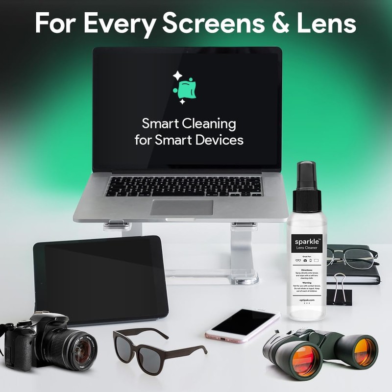 OPTIPAK Sparkle Anti-Reflective Lens Cleaner Spray kit | (1) 2oz