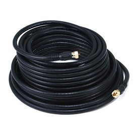 iMBPrice - RG6 Coaxial Extra Long Patch Cable (50 Feet) with F-Type Screw-on Connectors in Black