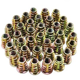 HSEAMALL 50PCS Threaded Insert M6 Screw-In Nut Zinc Alloy Hex Socket Nuts Screw-In Sleeves for Wooden Furniture