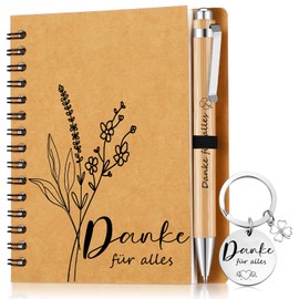 Sinmoe Thank You Gift Set for Colleagues A6 Spiral Pad Thank You for Everything Ballpoint Pen Inspirational Keyring Employee Farewell Gift (Thank You for Everything)