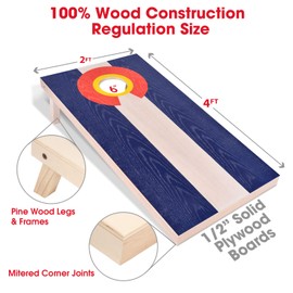 GoSports Flag Series Wood Cornhole Sets – Choose American Flag or State Flags – Includes Two Regulation Size 4 ft x 2 ft Boards, 8 Bean Bags, Carrying Case and Rules