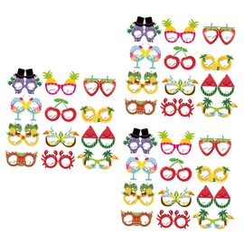 Sosoport 3sets Summer Fruit Glasses for Fun Party Photo Booth Props Lightweight Eye Catching Accessories for Luau Celebrations 12pcs*3