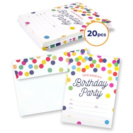 Party Invitations, Invitations for Birthday Party - Birthday Party Invitations & Birthday Cards, Boys, Girls, Polka Dot Birthday Party Invites For Men, Woman All Ages- Cards with Envelopes