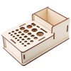 Multi Hole DIY Craft Tool Storage Wooden Holder Basswood Leather