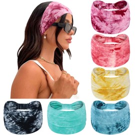 Loiluliy Pack of 6 Women's Headbands, Wide Hair Bands, Women's Elasticity Headband, Soft Headscarf, Women's Hair Accessories, Fit Workout, Spa, Fitness, Running, Yoga
